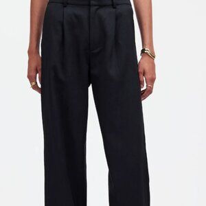 Madewell Slouchy Straight Pants in Drapey Twill 10 NWT Black